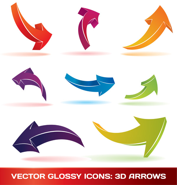 free vector Threedimensional arrow vector
